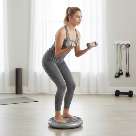 Poduszka sensoryczna dysk korekcyjny do ćwiczeń szara