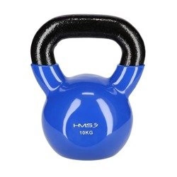 Kettlebell 10kg żeliwny pokryty winylem KNV10 blue hms