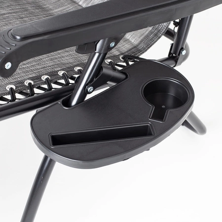 Leżaki ogrodowe Zero Gravity - zestaw 2 szt. szary melanż z tacką