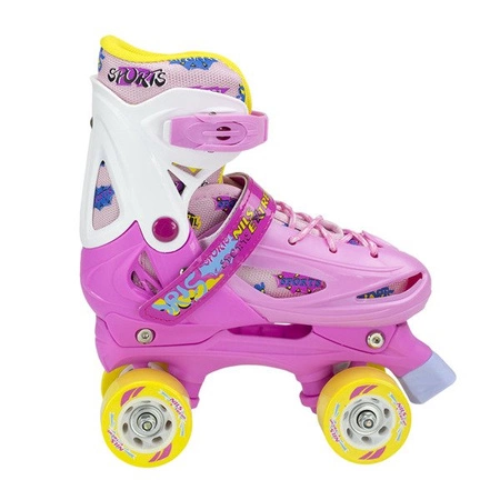 ROLKI ŁYŻWY HOKEJOWE WROTKI 3w1 NILS EXTREME NH1105 A ŁYŻWOROLKI regulowane 31-34 różowe S