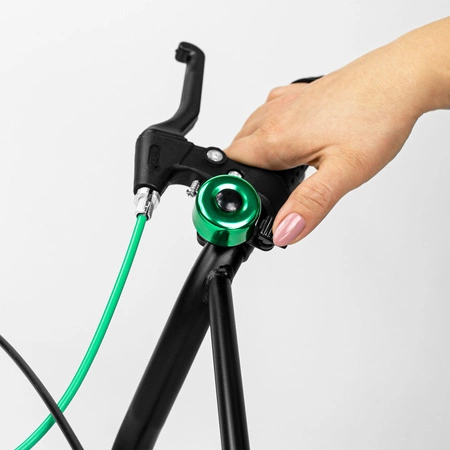Dzwonek rowerowy dla dzieci dorosłych aluminiowy głośny DR7 zielony