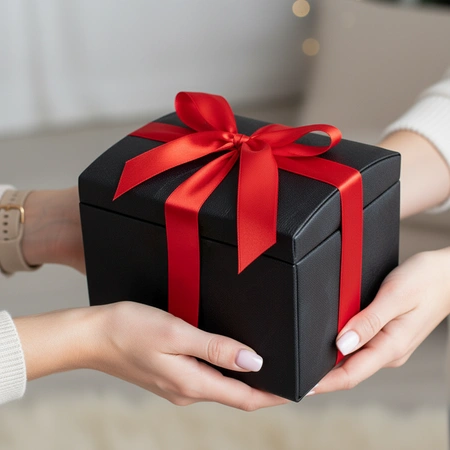 Szkatułka na biżuterię czarna z zamkiem – organizer z szufladami i lusterkiem