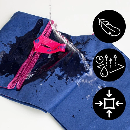 Ręcznik szybkoschnący z mikrofibry 130x80 granatowo-różowy