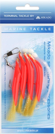 ZESTAW MORSKI - HAIR TUBE RIG - hak nr 1/0 - CZRWONO ŻÓŁTY - op.1kpl.