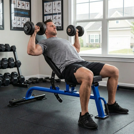 Ławka treningowa regulowana ze skosem ujemnym – stabilna ławeczka do ćwiczeń