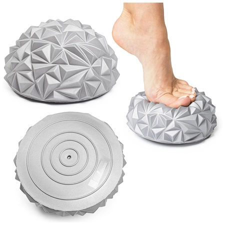 Półkula sensoryczna półjeżyk do rehabilitacji masażu srebrna