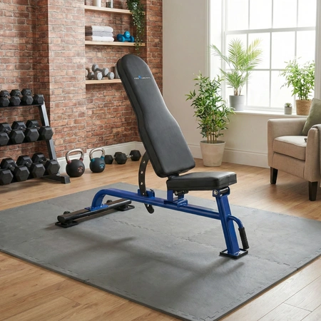 Ławka treningowa regulowana ze skosem ujemnym – stabilna ławeczka do ćwiczeń