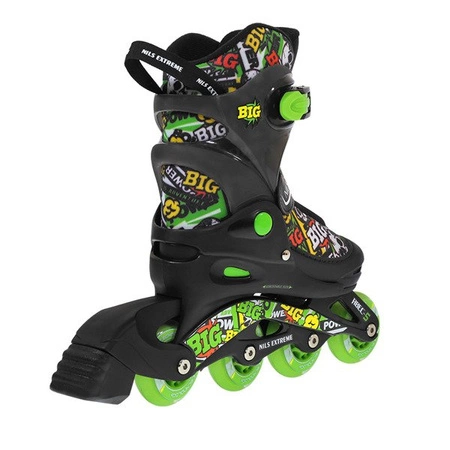 ROLKI NILS EXTREME NJ2117 A regulowane 34-37 czarno-zielone M