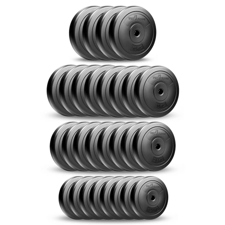 Zestaw do ćwiczeń 118kg - ze sztangą / gryfem prostym 180 cm, nakładem obciążeń i hantlami