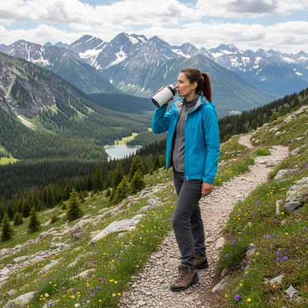 Kubek termiczny termos biały podwójne ścianki duży 450ml na kawę herbatę
