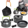 Zestaw garnków kempingowych pod namiot survival czarny