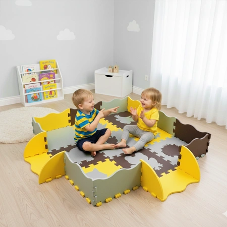 Mata piankowa edukacyjna puzzle dla dzieci 114x114 gruba żółta