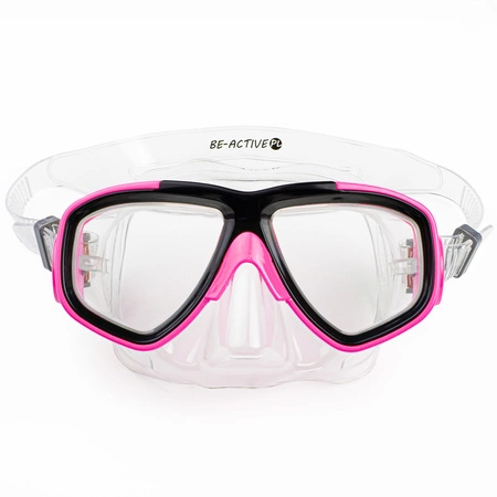 Okulary maska do nurkowania pływania snorkelingu różowe dla dzieci i młodzieży