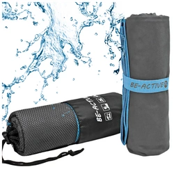 Ręcznik szybkoschnący z mikrofibry 180x100cm szaro-niebieski