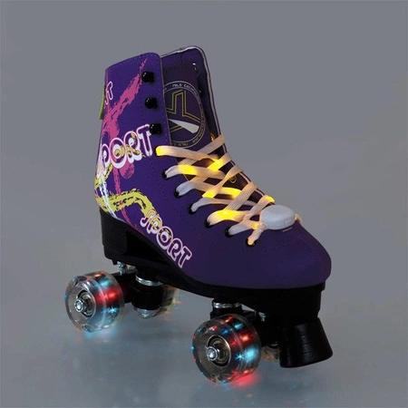 Wrotki NQ2202 świecące sznurówki i kółka rozmiar 38 Nils Extreme