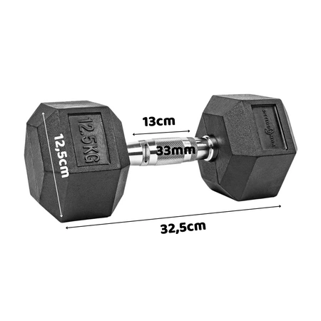 Hantla Hex 12,5kg ciężarek ogumowany