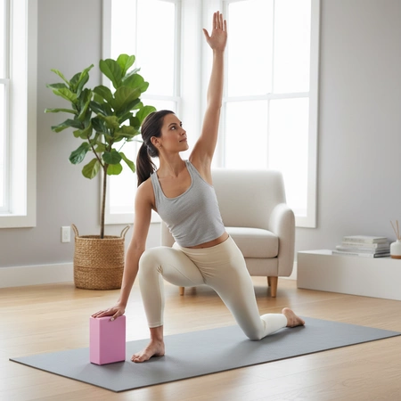  Kostka do jogi klocek blok do ćwiczeń rozciągania Pretorians różowa