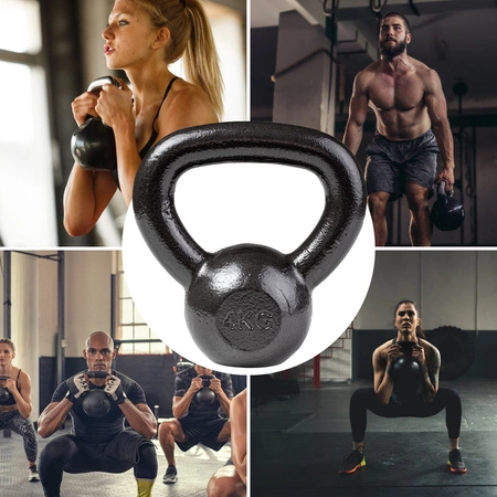 Kettlebell 4kg żeliwny BA-KCZ04 Pretorians