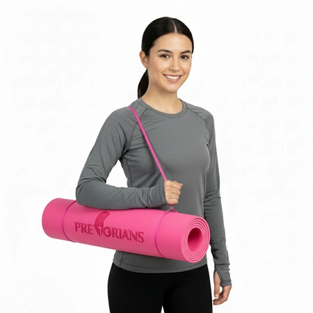 Mata do ćwiczeń fitness yogi 6mm TPE różowa