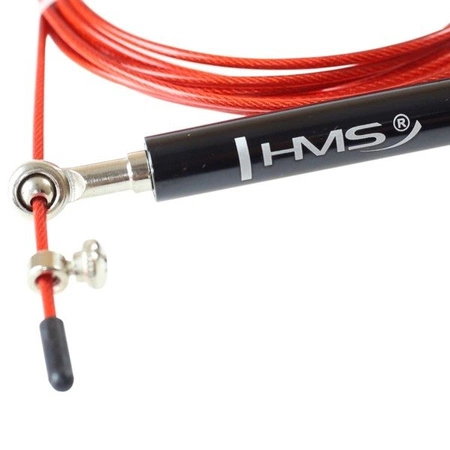 Skakanka aluminiowa z łożyskami regulowana czarno-czerwona SK52 HMS