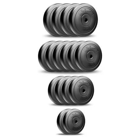 Zestaw do ćwiczeń 115kg z ławeczką PH 2132, sztangą 180 cm i zestawem obciążeń / krążków - 82 kg