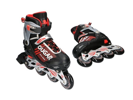 Rolki Cougar MZS853 ABEC7 38-41 PU płoza ALU czarno-czerwone