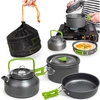 Zestaw garnków kempingowych pod namiot survival zielony