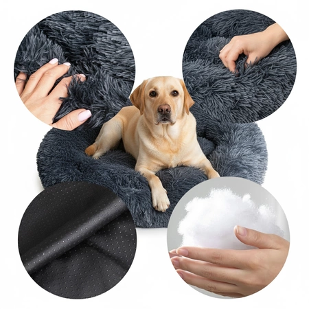 Włochate legowisko dla psa kota miękkie posłanie kojec 80cm