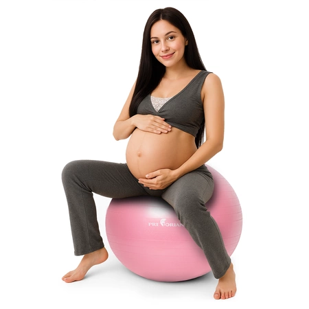 Piłka gimnastyczna anti burst 65 cm różowa Pretorians z pompką