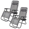 Leżaki ogrodowe Zero Gravity - zestaw 2 szt. szary melanż z tacką
