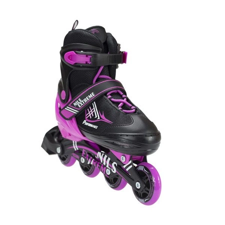 ROLKI ŁYŻWY FIGUROWE 2W1 NILS EXTREME NF7104 CZARNO RÓŻOWE S M L