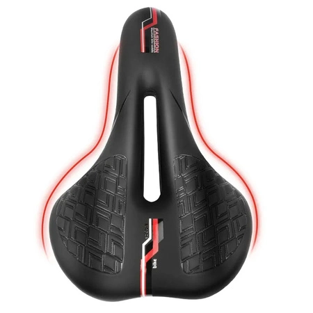 Siodełko rowerowe wąskie amortyzujące RS9 czerwone