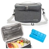 Torba piknikowa termiczna plażowa TTM-02 na napoje i jedzenie szara + wkład chłodzący