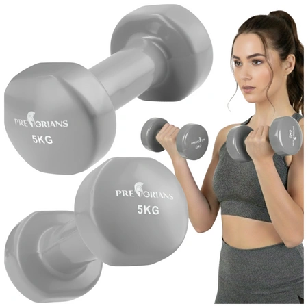 Hantle żeliwne 2 × 5 kg – zestaw hantli do treningu siłowego