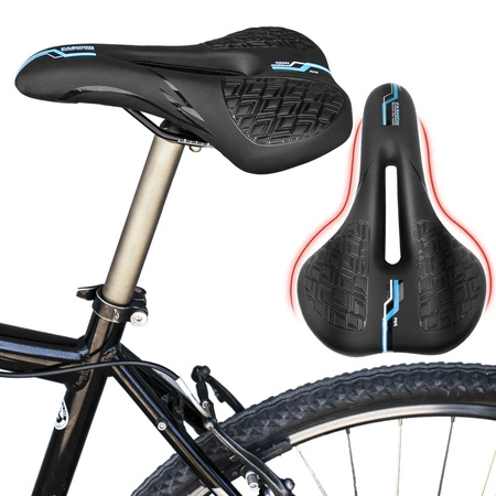 Siodełko rowerowe wąskie amortyzujące RS10 niebieskie