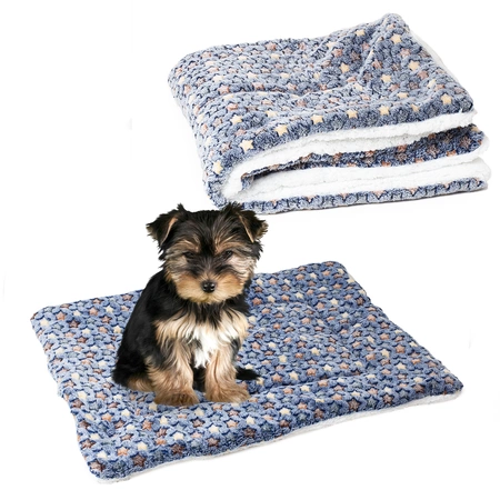 Koc pluszowy dla psa kota ciepłe legowisko mata dla zwierząt S - gwiazdki