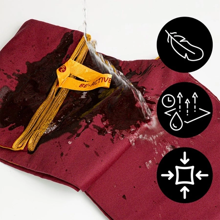 Ręcznik szybkoschnący z mikrofibry 180x100cm bordowo-pomarańczowy