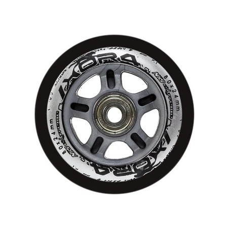 ZESTAW KÓŁKA I ŁOŻYSKA PU 80x24 82A CZARNE (4 szt.) + ABEC-9 (8 szt.) NILS EXTREME