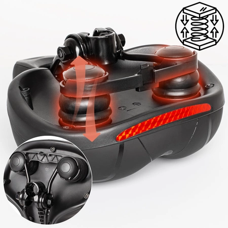 Siodełko rowerowe szerokie sportowe amortyzujące miękkie z odblaskiem wentylacją szare