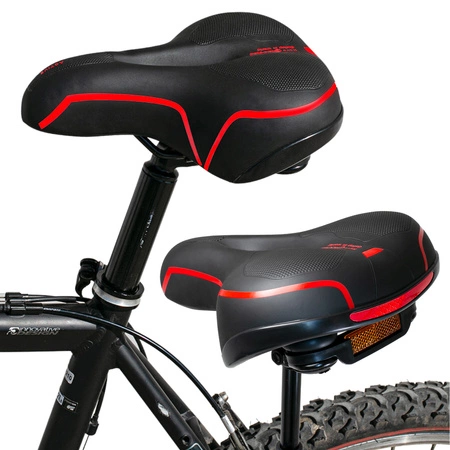 Siodełko rowerowe piankowe wodoodporne szerokie RS2 czerwone