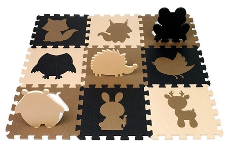 ML mata puzzle czarno - beżowo - brązowa