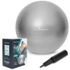 Piłka gimnastyczna 75 cm do ćwiczeń i rehabilitacji szara z pompką