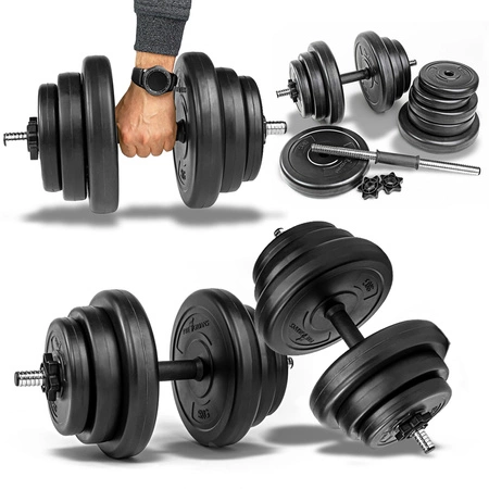 Zestaw hantli 2x20kg hantle bitumiczne