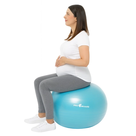 Piłka gimnastyczna anti burst 65 cm turkusowa Pretorians z pompką