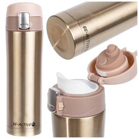 Kubek termiczny złoty 400ml termos do samochodu z ustnikiem