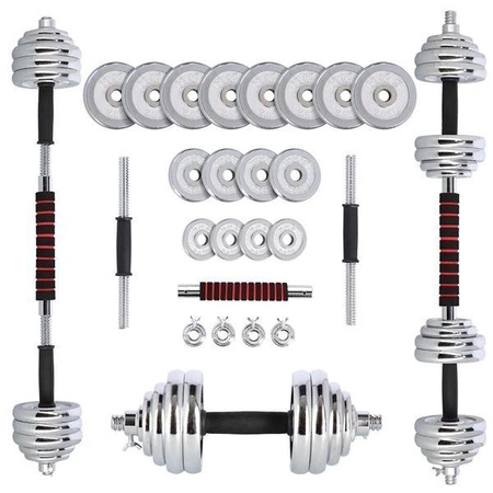 Zestaw sztanga w walizce chromowana 2x15kg HMS
