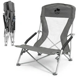 Ciemnoszare krzesło turystyczne Be-active – wytrzymały fotel do 150 kg
