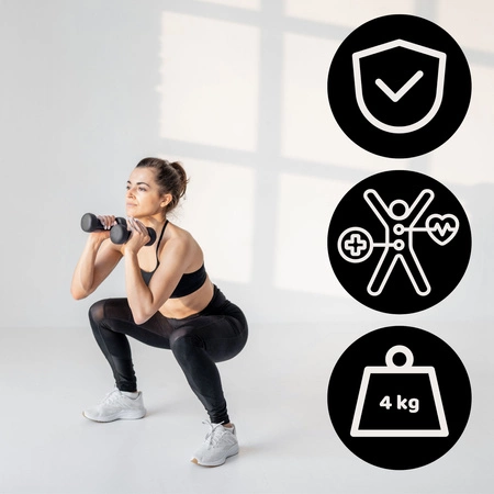 Hantelek żeliwny 4 kg winylowy Pretorians