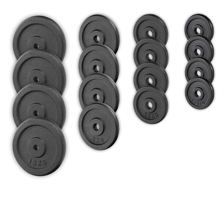 Zestaw do ćwiczeń 152kg z ławką treningową PH20C - ławka, gryfy, obciążenia żeliwne, hantle