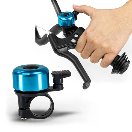 Dzwonek rowerowy dla dzieci dorosłych aluminiowy głośny DR3 niebieski